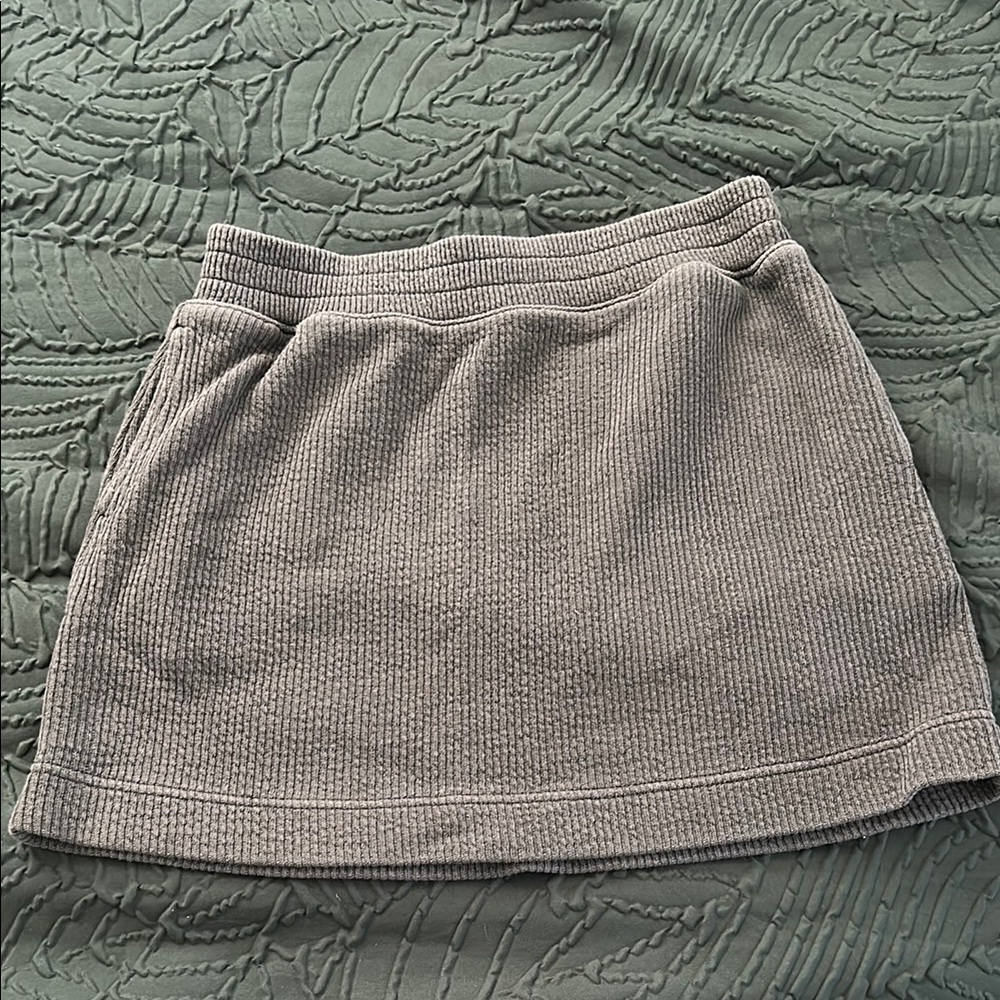 Aerie Gray Ribbed Bubble Mini Skirt Casual